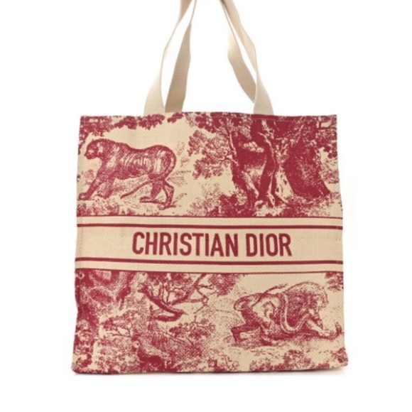 Christian Dior Red and Cream Canvas Tote Bag. New in the package. - Picture 1 of 8